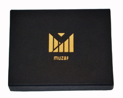 muzaf Trifold Premium Leather Wallet for Men with RFID Blocking (Navy Red)