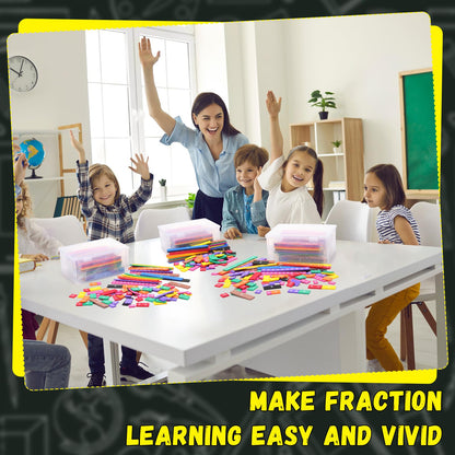 Sayglossy 15 Sets Fraction Tiles Fraction Manipulatives for Preschool Elementary School Educational Math Learning Manipulatives for Teacher Bulk with Storage Box
