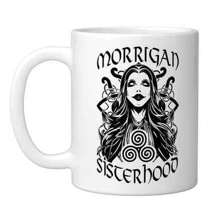 Morrigan Sisterhood Halloween Gothic Witch Wiccan Pop Art Ceramic Mug, White