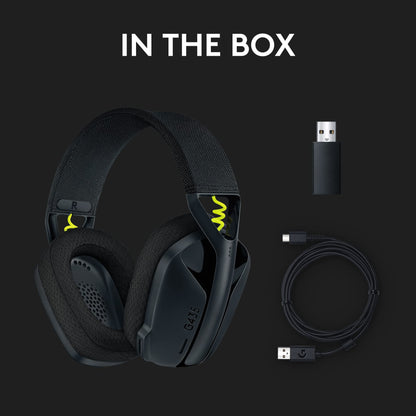 Logitech G435 LIGHTSPEED and Bluetooth Wireless Gaming Headset - Lightweight over-ear headphones, built-in mics, 18h battery, compatible with Dolby Atmos, PC, Mobile - Black