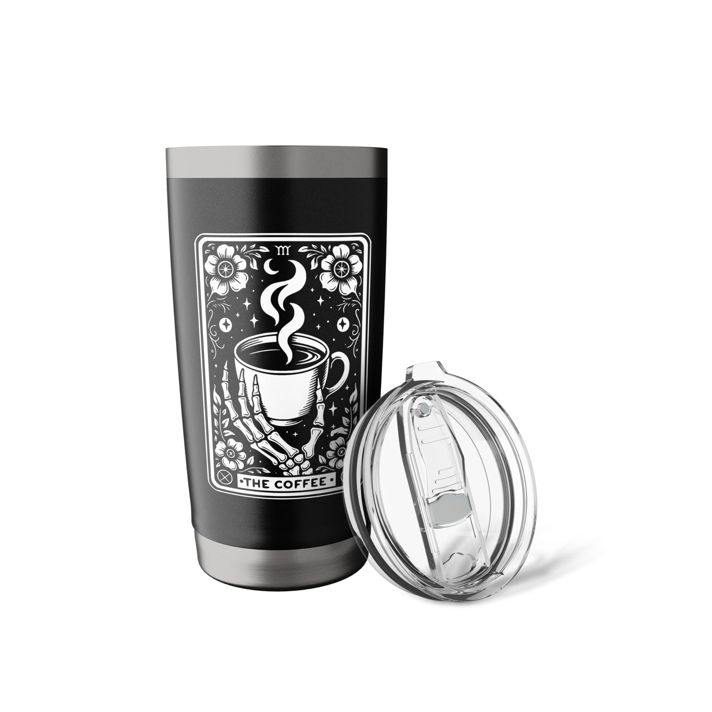 The Coffee Tarot Cards Skeleton Coffee Tarot Card Stainless Steel Insulated Tumbler