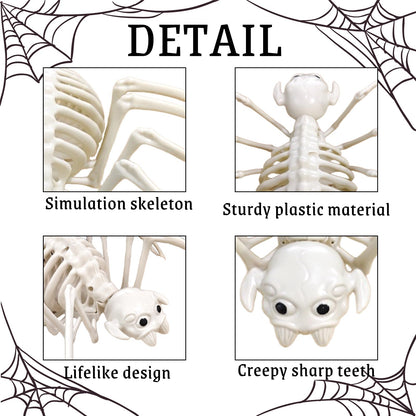 mogenda Large Realistic Spider Skeleton,Horrible Spider Bone,Vivid Spider Skeleton Model Halloween Decorations for Yard Garden Lawn,Haunted House Props(Spider-1p)