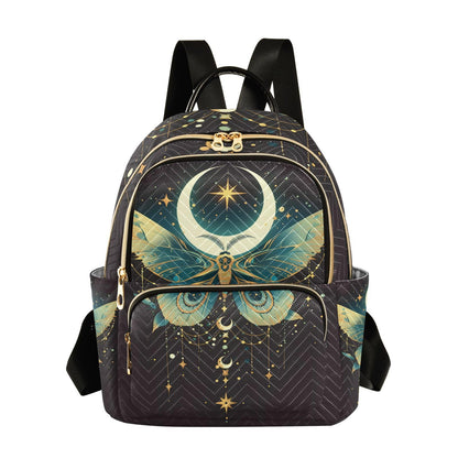 ALAZA Green Butterfly Moon Small Backpack Purse for Women Travel Bag Lightweight Shoulder Bag Fashion Daypack