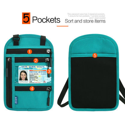 Neck Wallet Lightweight RFID Blocking Waterproof Travel Pouch Passport Wallets for Women and Men