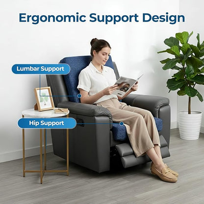 Ganondorf Extra Large Egg Crate Recliner Seat Cushion for Elderly Tufted Furry Booster Foam Cushion, Pressure Relief for Long Sitting Orthopedic Chair Cushion for Recliners Office Chairs, Navy