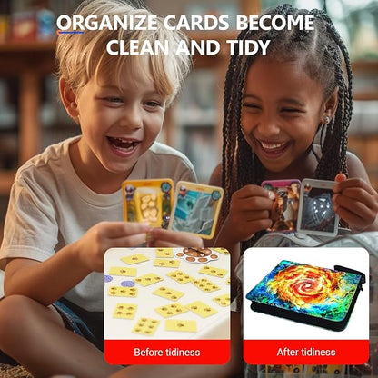 Trading Card Binder for TCG Cards, 9-Pocket Portable Card Collector Ablum Holder Book Fits 900 Cards with 50 Removable Sleeve, Waterproof Card Binder Display Storage Carrying Cases for TCG-Storm
