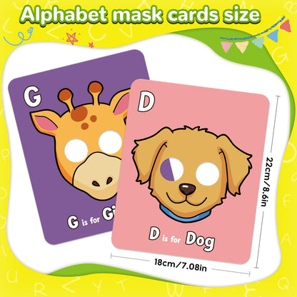 Broytain Alphabet Flash Cards,Giant ABC Animal Flash Cards for Toddler 3-5,26 Lowercase and Uppercase Letter Cards,Educational Learning Games for Kids,Preschool Kindergarten Toys