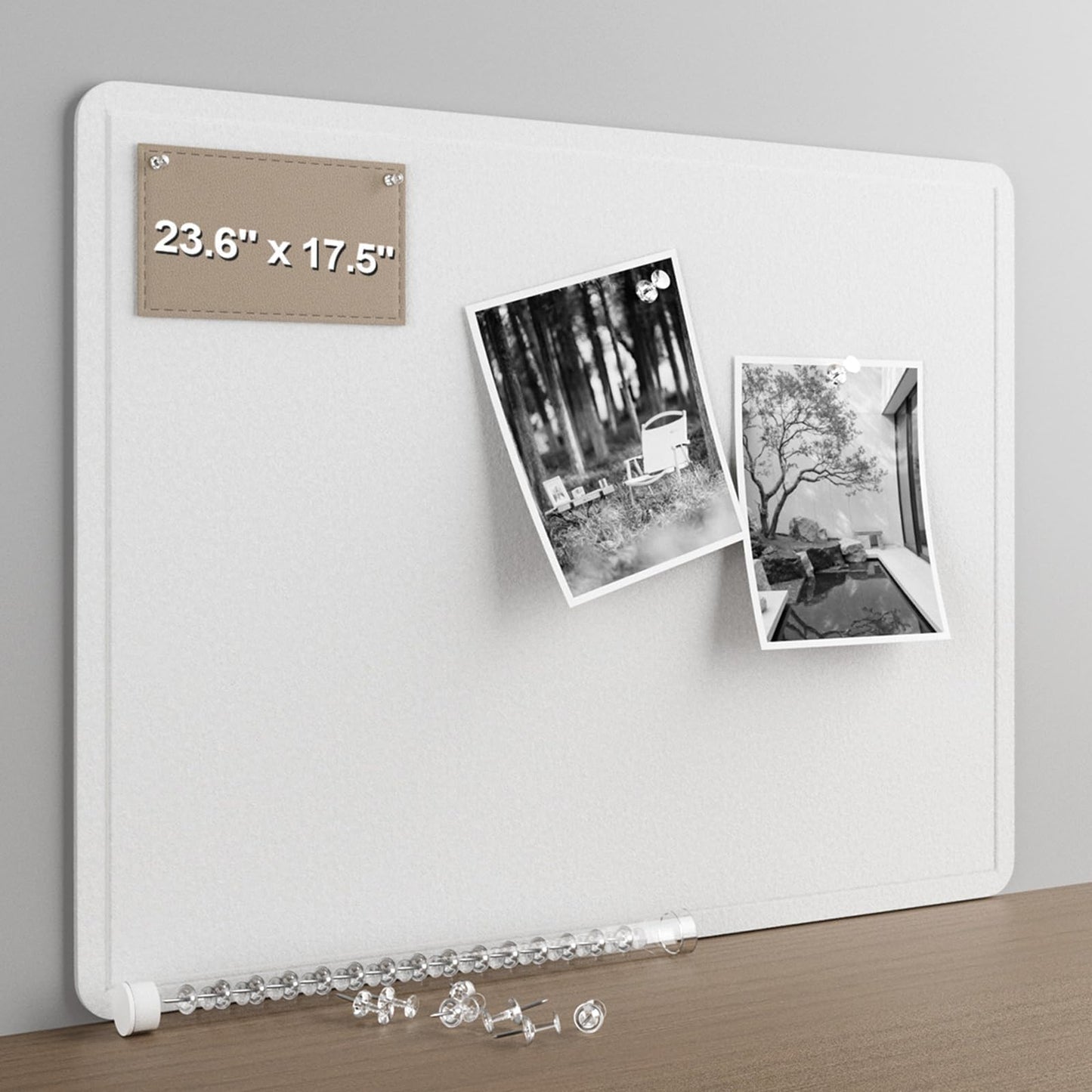 Felt Bulletin Board for Wall 24" x 18" Unfolded Size, Small Frameless Felt Pin Board, Soft Cork Board Alternative for Office, Home Planning, Notes, Photos & Wall Decor, Foldable Shipping, Easy Install