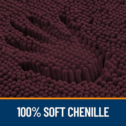 OLANLY Large Bathroom Rugs 45x27, Extra Soft Absorbent Chenille Bath Rugs, Rubber Backing Quick Dry, Machine Washable Bath Mats for Bathroom Floor, Tub and Shower, Home Decor Accessories, Black Cherry