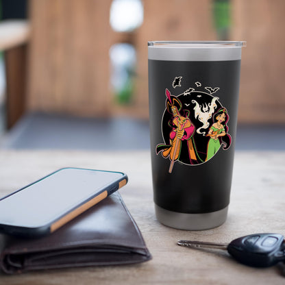 Disney Princess Jasmine and Jafar Aladdin Halloween Bats Stainless Steel Insulated Tumbler