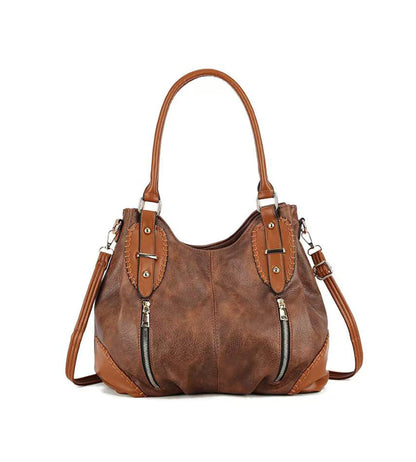 myfriday Vintage Large Leather Tote Handbags for Women, Soft Hobo Shoulder Bag Satchel Purse with Adjustable Strap