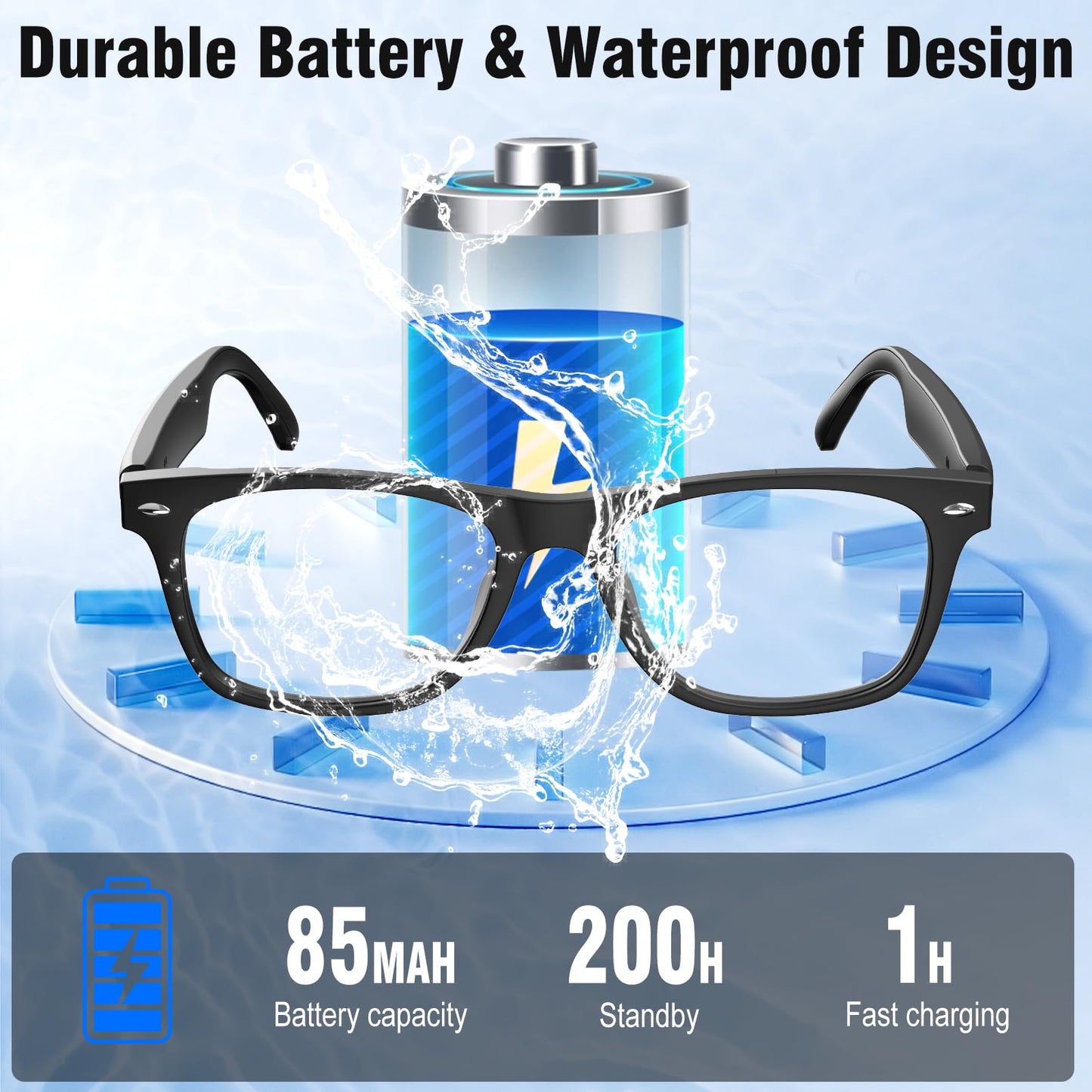 AI Translation Smart Glasses with Chat GPT for Men and Women, Bluetooth Sunglasses with Translator 164 Languages and Color-Change Lens, Music Playback & Hands-Free Calls, UV & Blue Light Protection