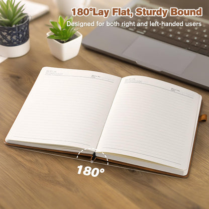 Notebook Journal for Women Men: Leather Journal for Writing, Hardcover College Ruled Journals Notebooks with Thick Paper, Large A5 Daily Journal for Travel, Diary, Gifts for Teens, 5.7"×8.5", Brown