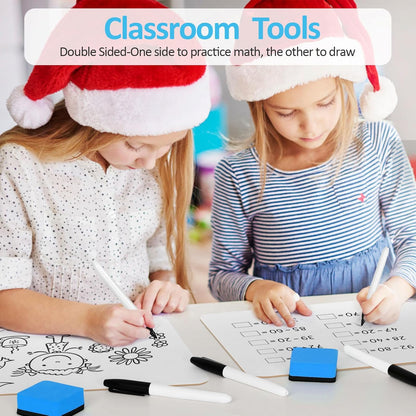 Dry Erase LapBoards, PANDRI 6 Pack Double Sided 12.5 x 9 Inch Whiteboards with 6 Erasers and 6 Markers, Dry Erase Boards for Office Students Classroom Teacher Supplies