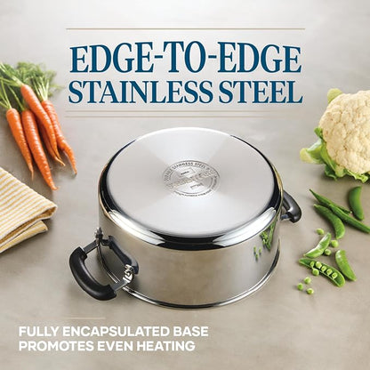 Farberware Brilliance Stainless Steel Cookware Set, 10 Piece Pots and Pans Set