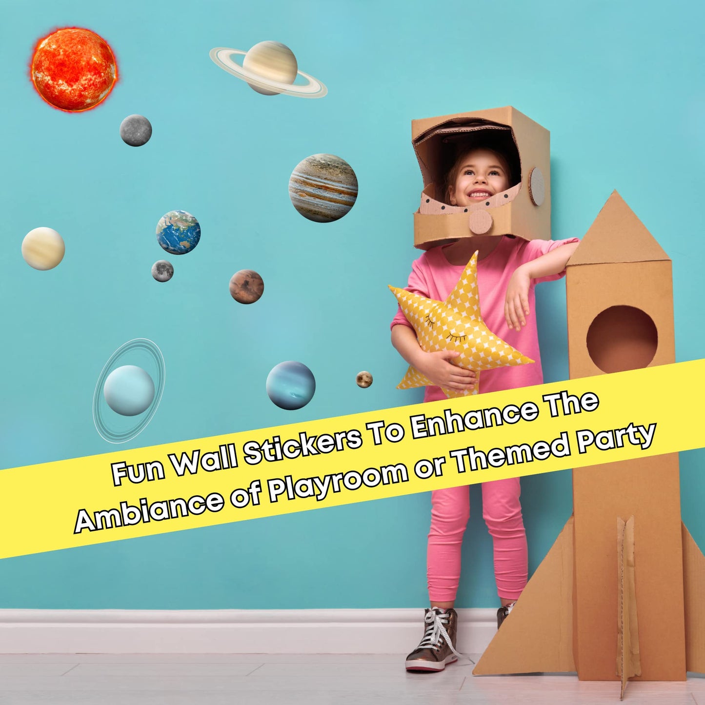 Space Balls Flashcards & Wall Stickers, Planet Toys For Kid 8-10, Outer Space Toys For Kids 3-5, Planets for Kids Solar System Toy 5-7, Solar System Model, Toddler Planet Gifts, Astronomy Decor, Earth