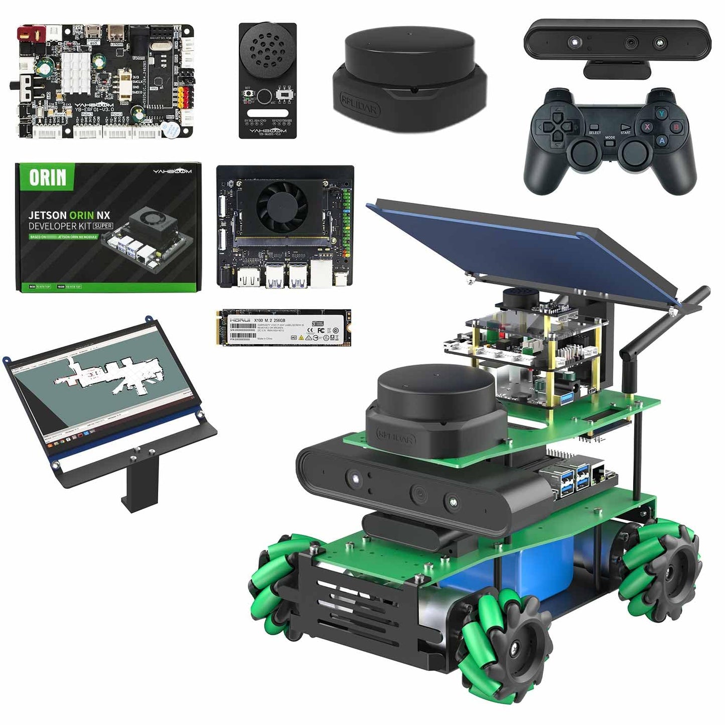 Yahboom Jetson Orin NX Super 117Tops ROS2 Robot Mapping NavigationPowered Educational Robot AI Voice Module Python Programming (Ultimate Ver-with Orin NX Super 8GB)
