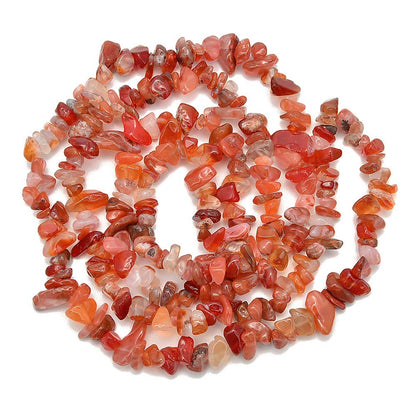 PLTbeads 5-8mm Natral Healing Gemstone Waist Bracelets Necklace Kit Irregular Stone DIY Crafts Design Jewelry Making 1 Strand per Bag Approxi 34 inch (Red Agate Chips)