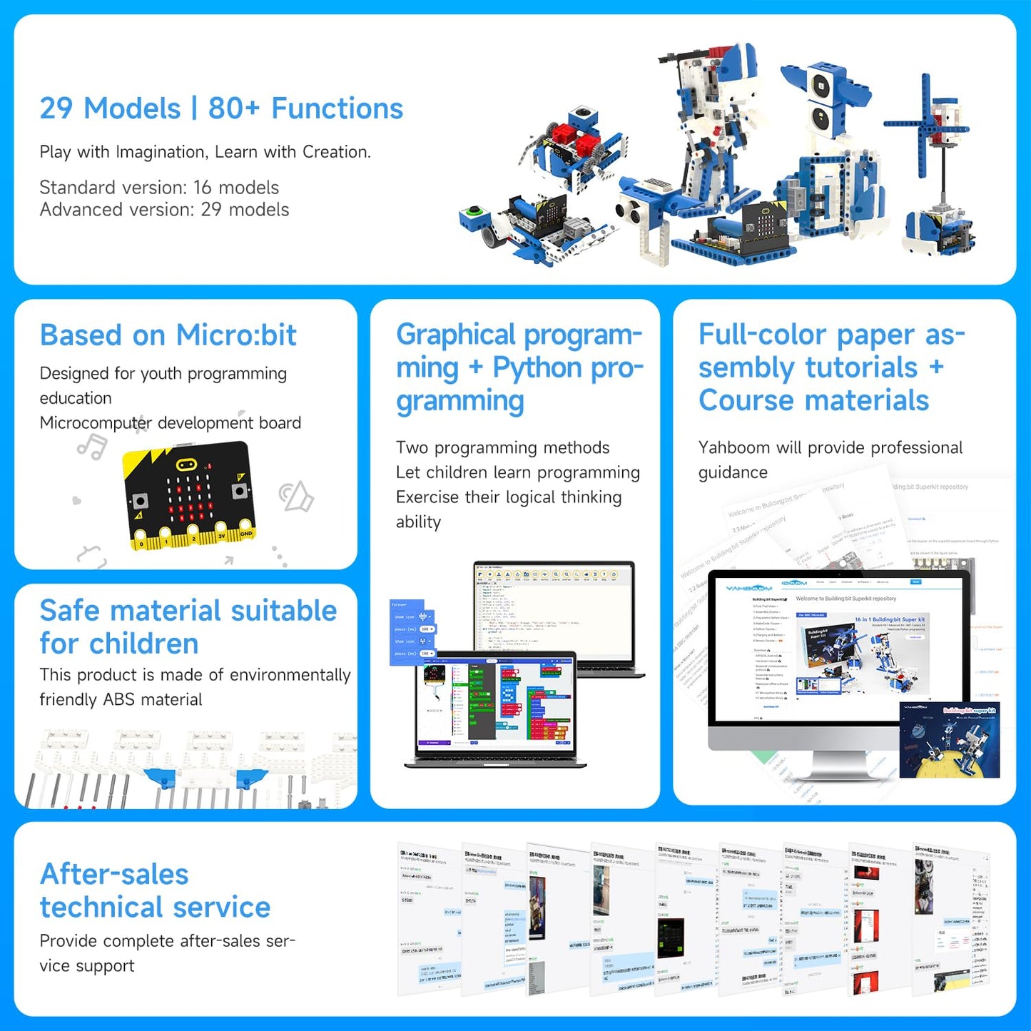 Yahboom Micro:bit Building Block Robot Kit 16 in 1 STEM Projects Advanced with Sensor Module DIY Toys for Kids 10+ Gifts for Christmas (Advanced Kit)
