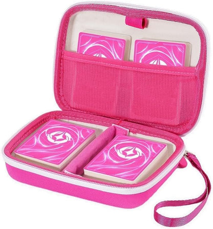 ProCase Collectible Trading Card Case, Hard Travel Carrying Storage Box Holds 300+ Cards for MTG, TCG, Yu-Gi-Oh, Lorcana, Holder Organizer with Removable Divider and Multiple Color Options -Pink