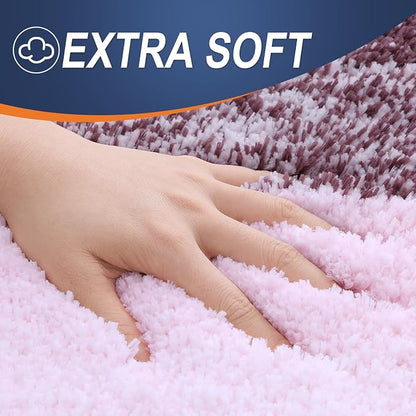 OLANLY Bathroom Runner Rugs Mat 59x20, Extra Soft Absorbent Microfiber Bath Rugs, Rubber Backing, Quick Dry, Washable Long Bath Mats for Bathroom Floor, Tub and Shower, Home Decor Accessories, Mauve