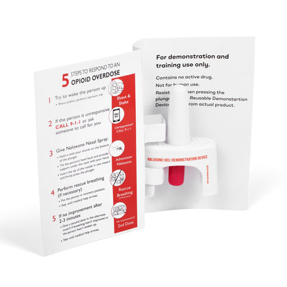 Training Device for Naloxone Nasal Spray | for Use in First Aid Training for Opioid Overdose | Reusable | Includes Two Nasal Spray Training Devices & Instructions (Pack of 5) | Contains NO Medication