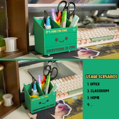 Tian Zhun Dumpster Fire Magnetic Pen Holder Funny Magnetic Pencil Holder Magnetic Locker Organizer for Refrigerator Whiteboard Home Office Hospital Big Marker Pen Storage 4.73 x 4.3 x 2.75 Inch