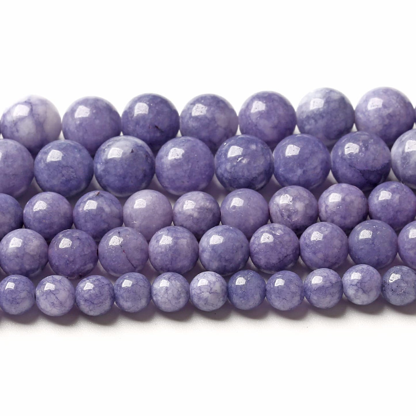 160PCS 4MM Lavender Purple Chalcedony Stone Loose Beads for Jewelry Making DIY Bracelet Necklace