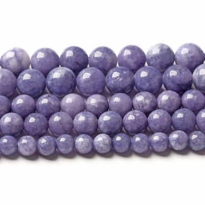 4MM 86PCS Lavender Purple Chalcedony Stone Loose Beads for Jewelry Making DIY Bracelet Necklace