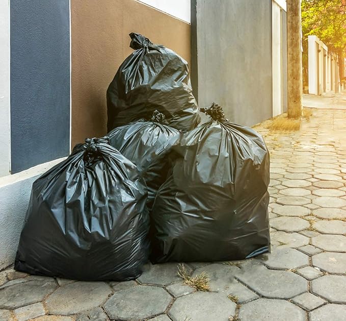Tasker Contractor Garbage Bags 55 Gallon, 3 Mil Black Contractor Garbage Bag