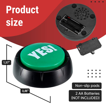 Yes No Maybe Sorry Sound Buttons, Set of 4 Talking Answer Buzzers for Classroom Game Shows, Funny Office Desk Toys & Gadgets, Gifts for Coworkers, Boss