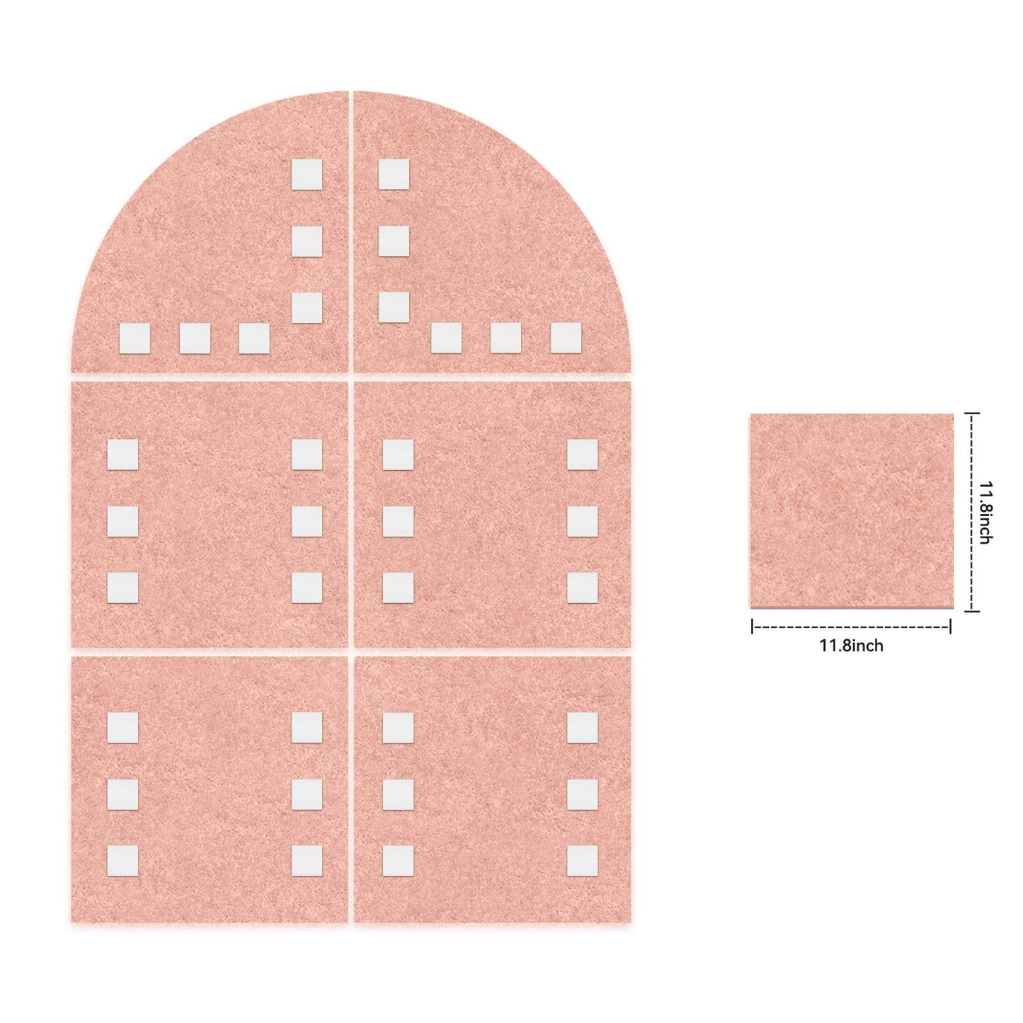 Yunihome Large Cork Board for Wall & Office Decor, 36" x 24" Arched Felt Bulletin Board Pin Board Vision Board with 30 Pins – 6 Customizable Wall Tiles for Office Home Bedroom, Photo & Picture Display
