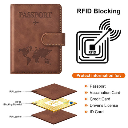 Eoehro Passport Holder for Travel Essentials, Passport Wallet Cover Case for Travel Must Haves Accessories,Passport Book Holders for Women and Men(brown)