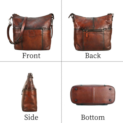 LETEULO Hobo Bag for Women Crossbody Bag Purse and Handbag Leather Shouler Bags Large Capacity (Coffee)