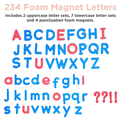 Magnetic Foam Letters for Kids - Classroom Alphabet Letters Kit 284 Pcs with CVC Cards - Classic ABC Board Magnets