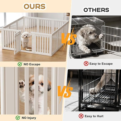 Dog Playpen, Clear Dog Pen, Dog Pen Indoor, Easy to Install and Remove Dog Play Pen, Puppy Playpen Suitable for Dogs, Cats,Dog Playpen Indoor (White, 30.3 inch Height, 12 Panels)