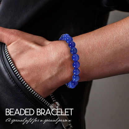 RUIQLXHANG Natural Stretch Lapis Lazuli Bracelet 10mm Healing Crystal Beads Bracelet for Women Men Energy Quartz Chakra Jewelry Meditation Emotion Control Stress & Anxiety Relief Bracelet
