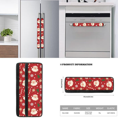 Yatixapu Santa Claus 6Pcs Refrigerator Door Handle Cover, Washable Kitchen Appliance Decor Handles Fridge Oven Microwave Dishwasher Antiskid Protector Keep Off Fingerprints Food Stains