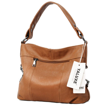 YALUXE Genuine Leather Shoulder Bags Stylish Hobo Handbags Purses Crossbody Bags for Women