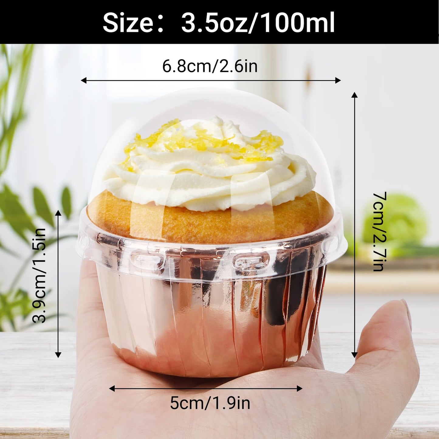 EUSOAR Foil Ramekins Disposable, 3.5oz 100pcs Mini Muffin Liners and 60Packs 5oz Baking Cups, Brownie Desserts Muffin Liners Cupcakes Ramekins Tin Holders Containers
