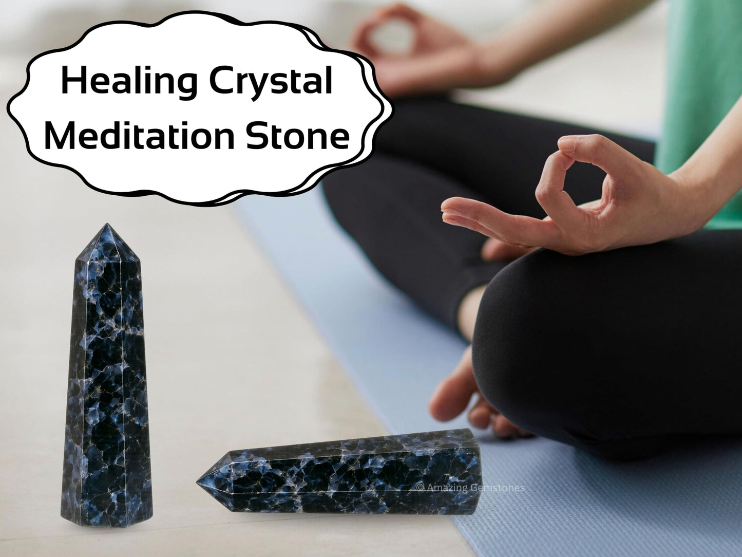 Amazing Gemstone Indigo Gabbro Crystal Towers - Natural Healing Crystal Point Obelisk for Reiki Healing and Crystal Grid (3" to 4" INCH)