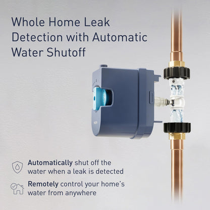 Moen Flo 3/4-inch Smart Water Shut Off Valve, Smart Home Water Monitor Leak Detector, Wifi Connected, App Enabled Flow Meter and Shutoff, 900-001