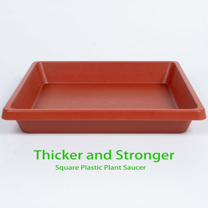 Plant Saucer 12 Inch Square 2 Pack, Plastic Plant Drip Trays, Plant Saucers for Indoors and Outdoors, Flower Pot Saucers, Saucers for Potted Plants, Planter Saucer, Plant Water Catcher Trays for Pots
