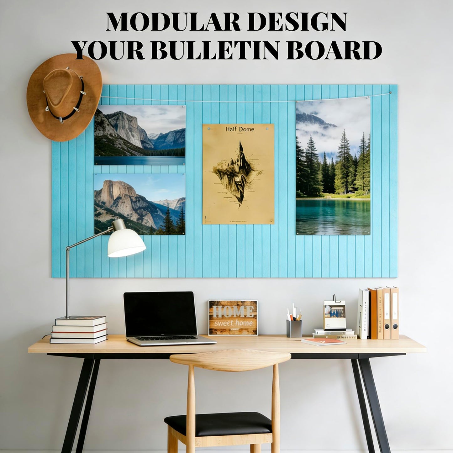 Slat Felt Wall Tiles (12 Pack) - 11.8"x11.8" Self-Adhesive Bulletin Board for Wall, Acoustic Panels for Sound Dampening, Modern Black Pin Board, Home Office Decor (30x30cm)