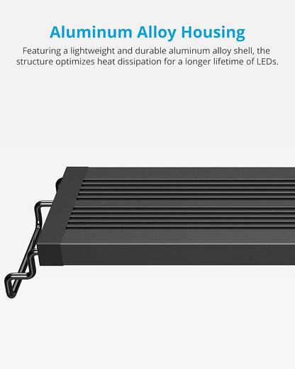 NICREW SkyLED Plus Aquarium Plant Light, Freshwater Fish Tank Light with Ramp Up and Dim Down, Spectrum Adjustable and Lighting Schedule Programmable with Controller, 12-18 Inches, 11 Watts
