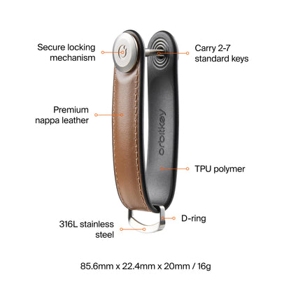 orbitkey Key Organiser Hybrid Leather (Acorn)