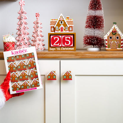 Knobēz 12pk Gingerbread House Decorative Knob Covers - Christmas Ornaments