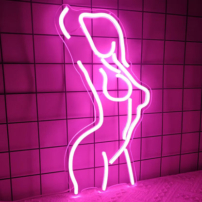 Ajoyferris Lady Back Neon Sign Dimmable LED Lady Sign Woman Neon Sign Sexy Lady Neon Signs for Bedroom Man Cave Bar Store Home Party Art Decor Gifts(16X11 inches,Blue)