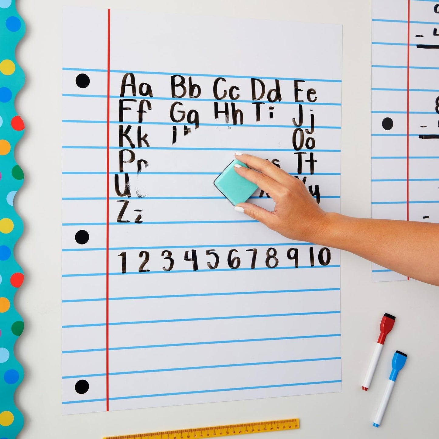 Bright Creations Magnetic Whiteboard Accessories Dry Erase Lined Notebook Paper - 17 x 22 in, Pack of 2, White, Vertical - Bulletin Board Paper