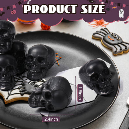 Yalikop 9 Pcs Halloween Skull Figurine 2.4 Inch Skeleton Head Table Decor Figurines Skulls Heads Halloween Prank Props for DIY Crafts Home Decoration Party Favors Gift Filling Ornament